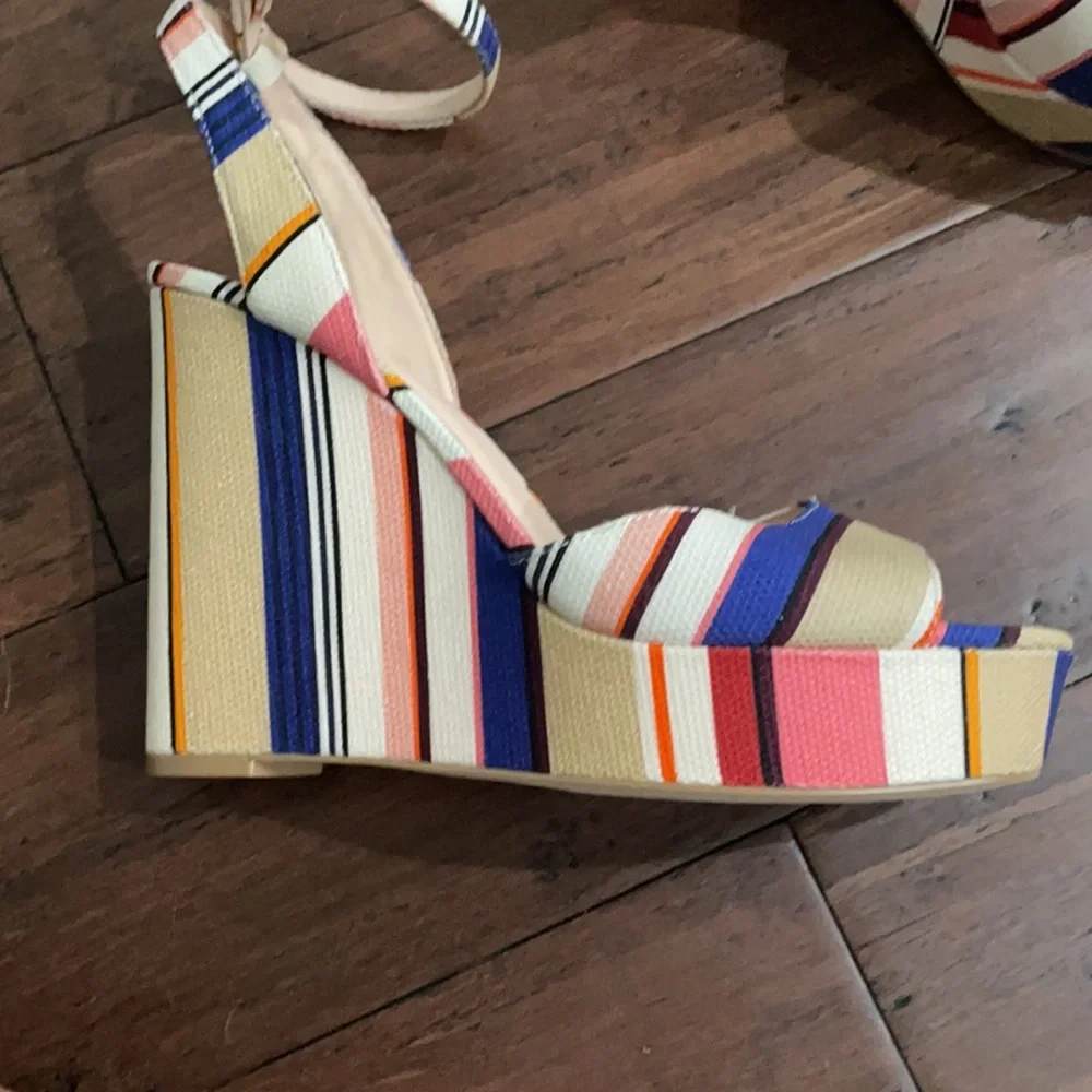 kate spade Multicolor Striped Platform Sandals